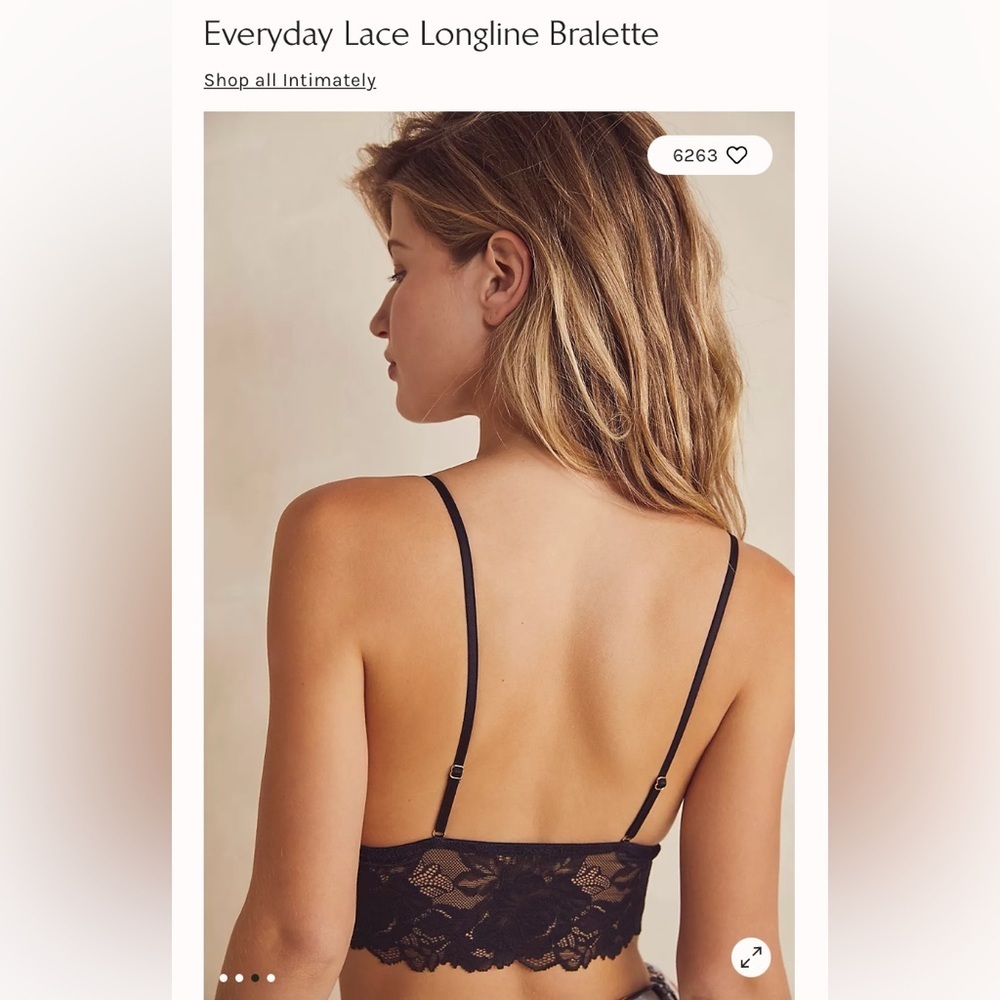 NWT Free People Everyday Lace Longline bralette - Picture 2 of 3